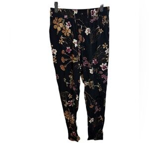 Le Chateau Black Floral Pull On Pants